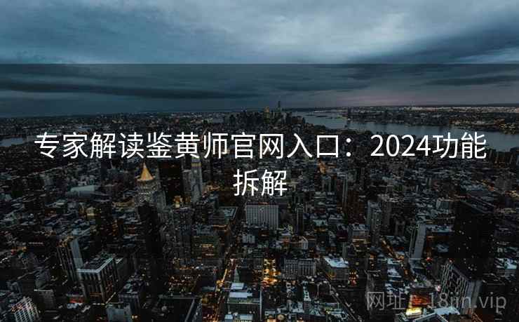 专家解读鉴黄师官网入口：2024功能拆解